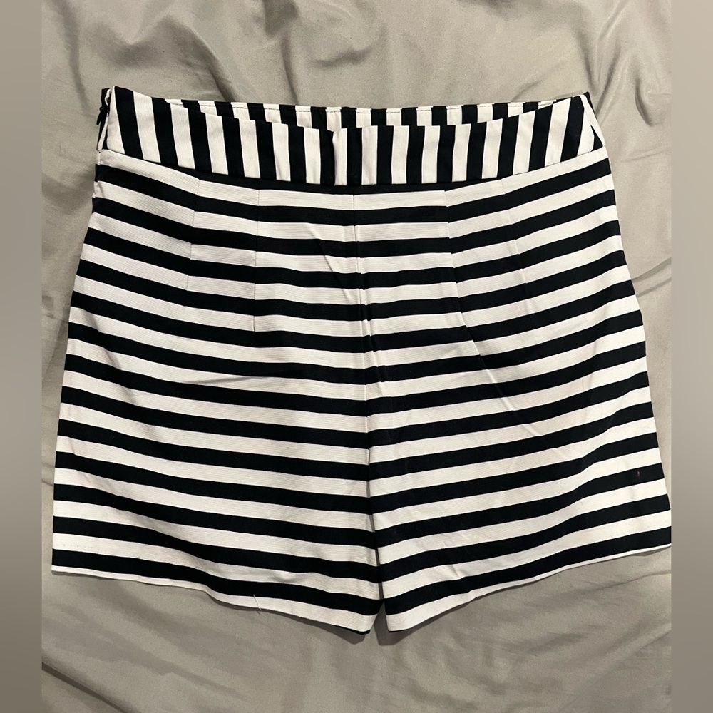 Express Black and White Striped High Waist Shorts